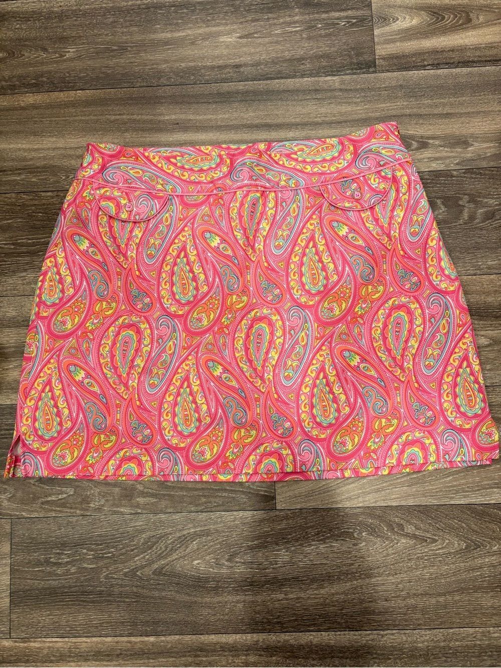 EP Pro Pink Paisley Print Golf Skort with Multicolor Accents Size 22